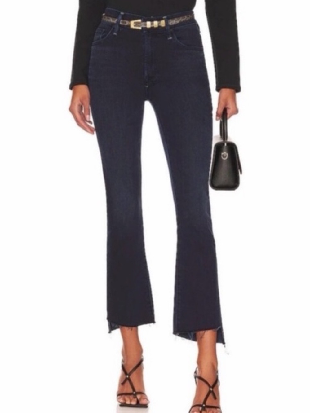 Mother Insider Crop Step Fray in “Night in Paris” wash
